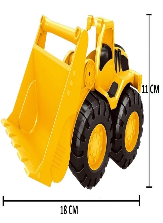 Quasar Bulldozer with Dumper Small Size 11 x 18 cm Friction Powered Pull Back Push and Go Plastic Vehicle Toys Truck Set +3 Year Best Gift for Girls Boys Pack of 2 - Image 3